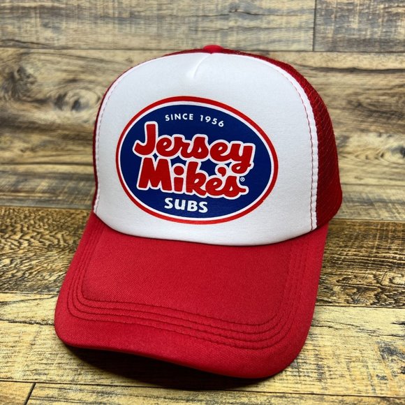 Unbranded Other - Jersey Mikes Subs Mens Trucker Hat Red Snapback Retro 1956 Logo Baseball Cap